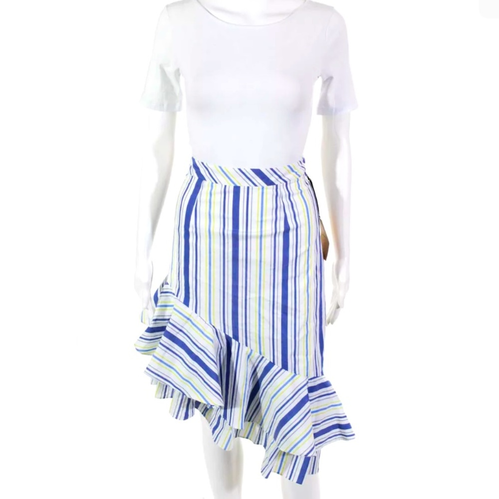 Halogen Ruffle Hem Striped Skirt - Picture 3 of 7